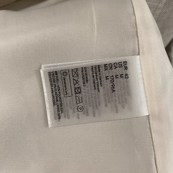 NWT H&M Linen Blend Gathered-sleeve Jacket Size Medium - Picture 5 of 6